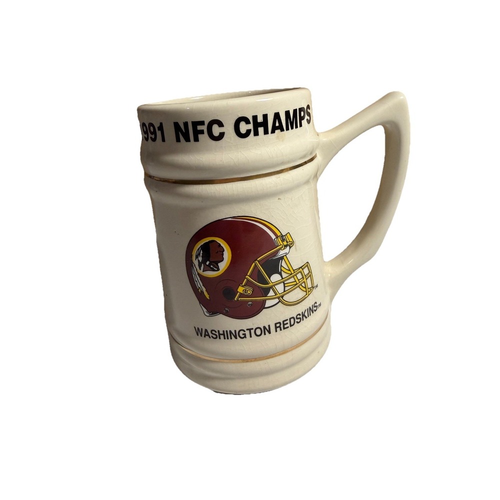 Vintage 1991 Washington Redskins NFC Champs Super Bowl XXVI Ceramic Beer Stein
